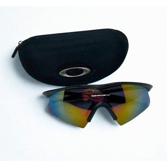 Oakley M Frame Sunglasses Fire Iridium Lens + Hard Case Vintage Performance USA - Picture 1 of 12
